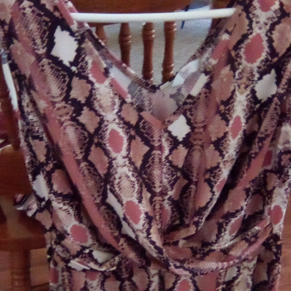 Candie's Exotic Pink and Black Midi Dress
